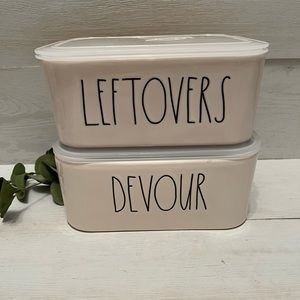 Rae Dunn Ceramic containers with lid